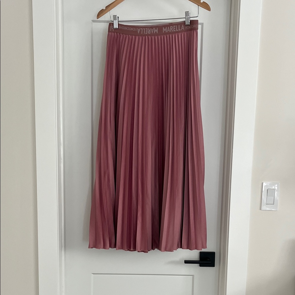 MARELLA Dusty Rose Pleated Maxi Skirt